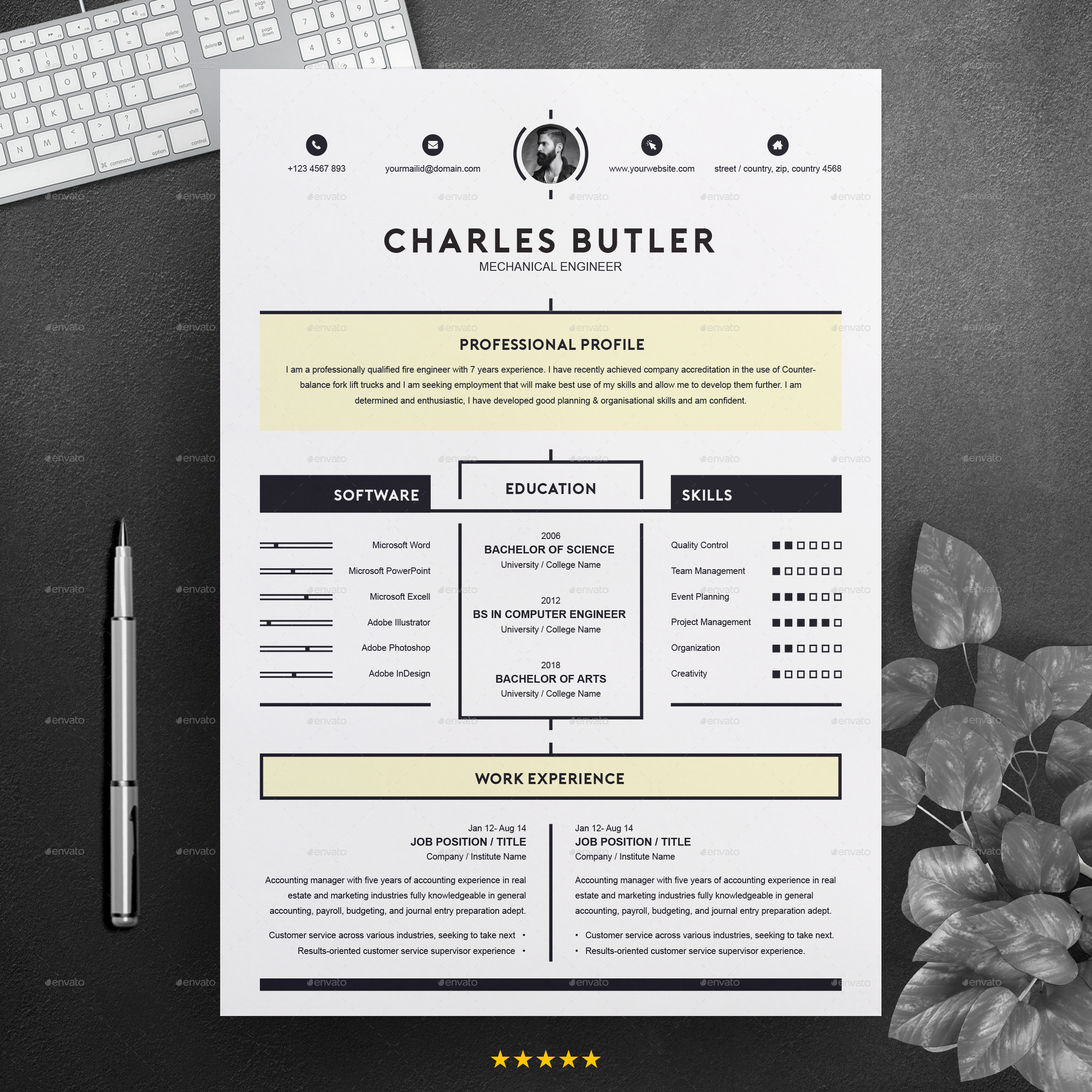 Creative Resume Template Instant Download by ResumeInventor | GraphicRiver